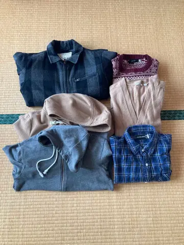 남성용 체크 무늬 자켓 더플 코트 세트