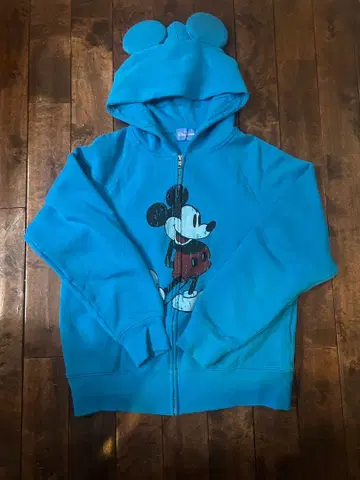 도쿄 디즈니 리조트 미키 귀 달린 스카이블루 미키마우스 후드티