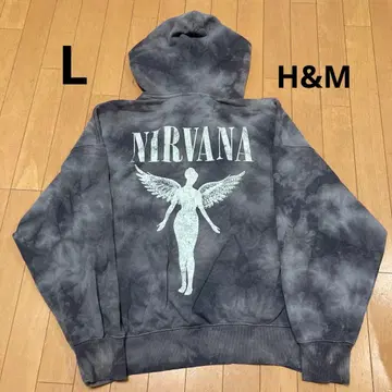 H&M NIRVANA 후드티 L 오버 사이즈 다이 다이 그레이