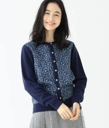 BEAMS BOY 리버티 가디건 네이비