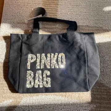 PINKO 스팽글 로고 토트백