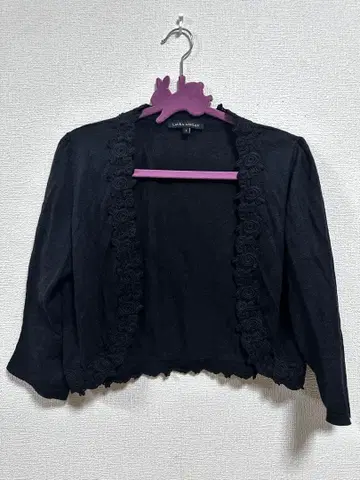 새상품급 로라 애슐리 가디건 볼레로 S 블랙 장미 장미 로즈