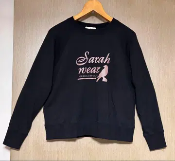 Sarah wear 사라웨어 프린트 로고 맨투맨 블랙 새상품급 일본제