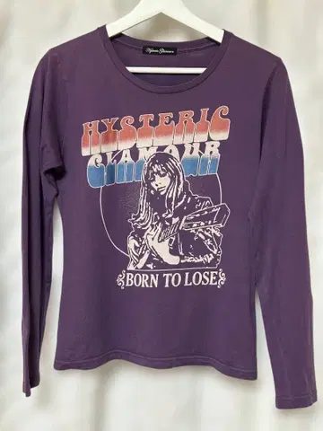 HYSTERIC GLAMOUR 퍼플 긴팔 T셔츠