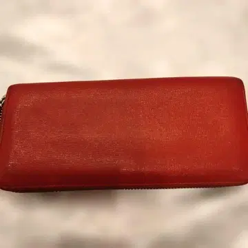 레드 장지갑 지퍼식 슬림