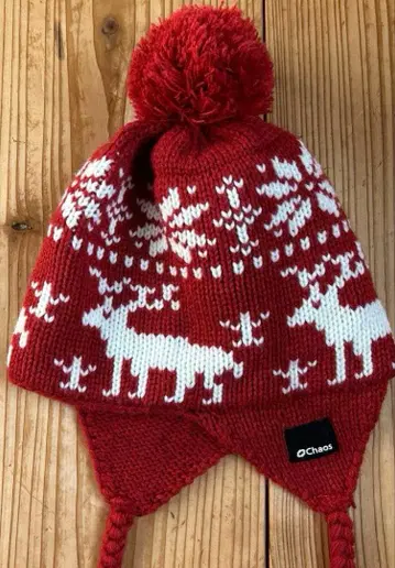 [ 새상품급 ] Chaos 루돌프 무늬 빨간색 니트 모자