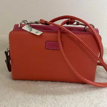 가죽 숄더백 핑크 오렌지