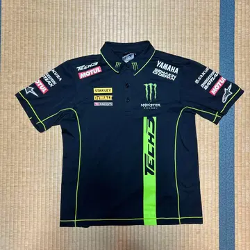 YAMAHA 몬스터 에너지 피케 셔츠 L 사이즈 블랙/그린 가격 인하 중
