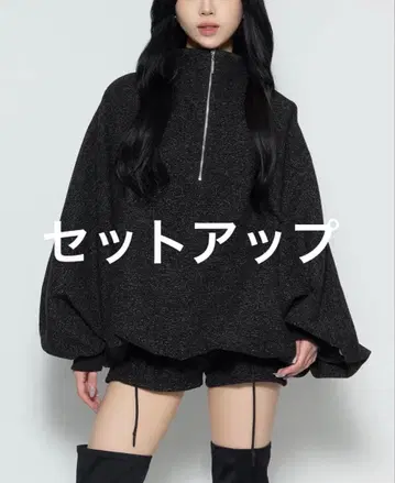 theredthread 오버 트위드 지퍼 자켓 상의 팬츠