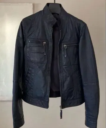 Haruf 라무 가죽 자켓, 사이즈 36, 네이비