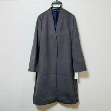 그레이 롱 코트 네이비 안감