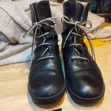 블랙 가죽 부츠 캠퍼 23cm