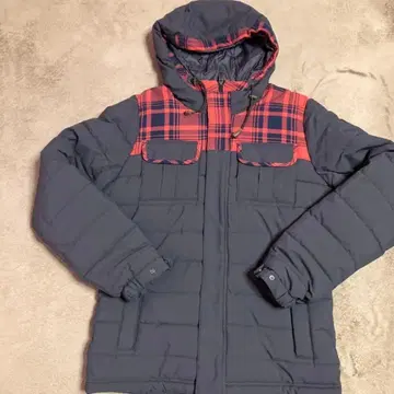 오닐 네이비/오렌지 체크 다운 자켓 M 사이즈