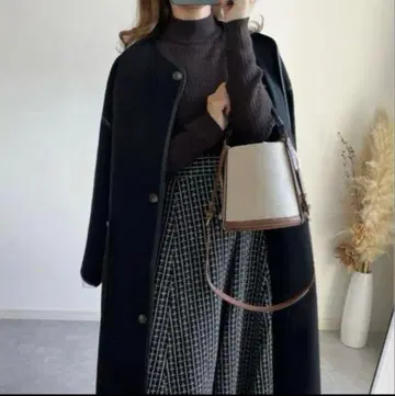 택 포함 새상품 moment + 노카라 파이핑 코트 S