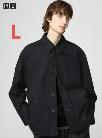 UNIQLO U 오버 사이즈 컬러 데님 자켓 블랙 L