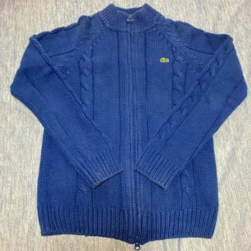 라코스테 풀 집업 후드티 리브 니트