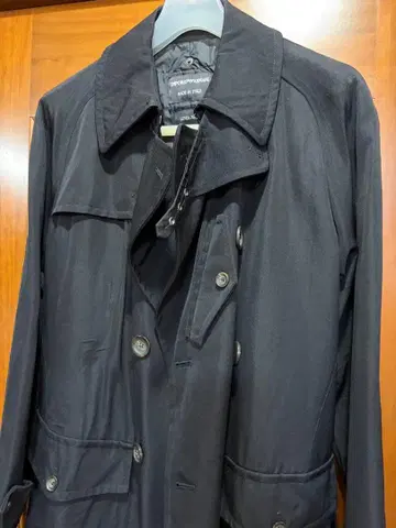 엠포리오 아르마니 이탈리아제 블랙 트렌치코트