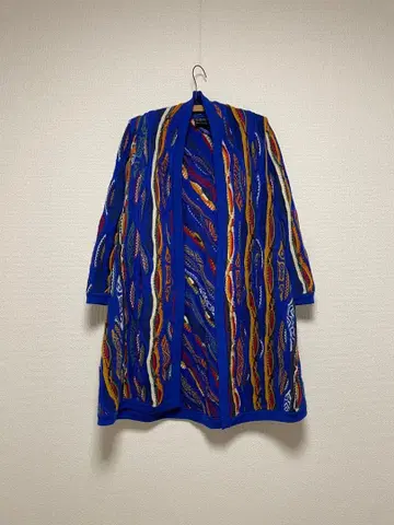 90s COOGI 쿠지 3D 니트 롱 가디건 배색