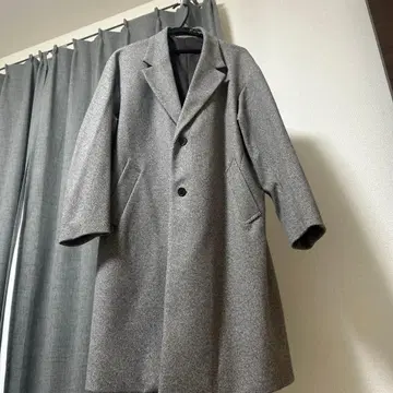 GU 그레이 헤링본 체스터 코트