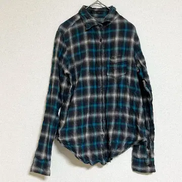 새상품급 두지엠 클라세 체크 코튼 셔츠 블루 계열