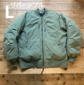 FIRST DOWN 다운 자켓 MA-1 L 사이즈 리버서블 카키