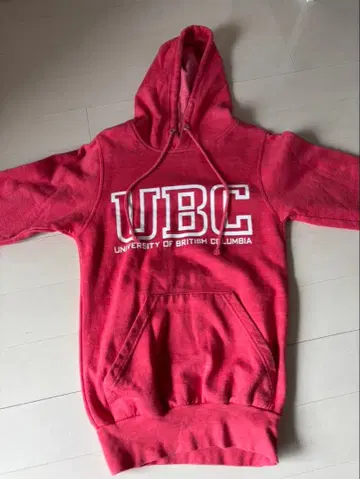 여성용 UBC 후드티 XS 빨간색 red BRITISH 유비씨
