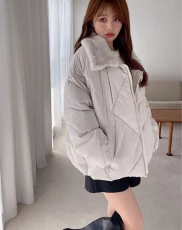 GRL fo1592 2Way 퍼 칼라 퀼팅 다운 자켓