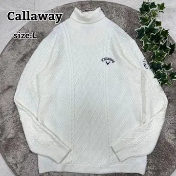 새상품급 [ Callaway ] 케이블 니트 터틀넥 스웨터 로고 자수 L