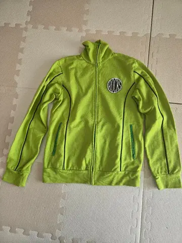 OZONE ROCKS 라임 그린 풀 지퍼 자켓 무사 자수