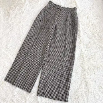 새상품급 ebure 에브르 체크 와이드 턱 팬츠 론 헤르만