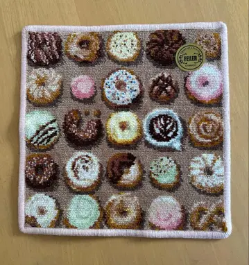 [ 미사용 새상품 ] 페이러 손수건 모그모그 도넛 브라운 계열