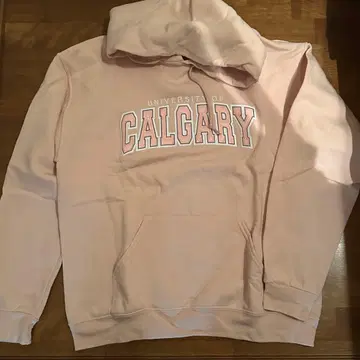 캘거리 대학 후드 부착 후드티 핑크