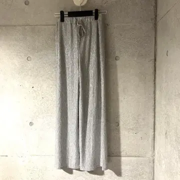 실버 와이드 팬츠 드로우 스트링