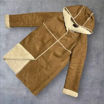 [ 새상품급 ] YEVS 이브스 페이크 무스탕 코트 보아 M 카멜