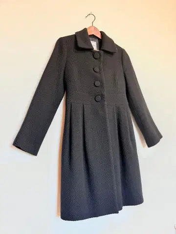 Anatelier 블랙 A 라인 코트 버튼 부착 38 L 사이즈 상당