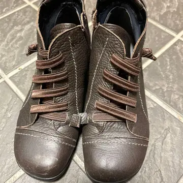 브라운 가죽 하이컷 부츠 23.0