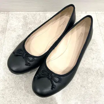 클락스 Clarks 블랙 발레 슈즈 카루셀 라이드 천연 가죽 UK 3