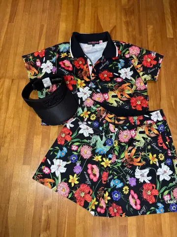 DWD 피케 셔츠 치마바지 바이저 세트