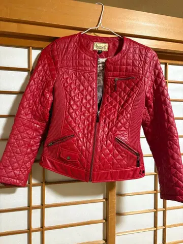 Baggio Rossini Leather 빨간색 가죽 자켓