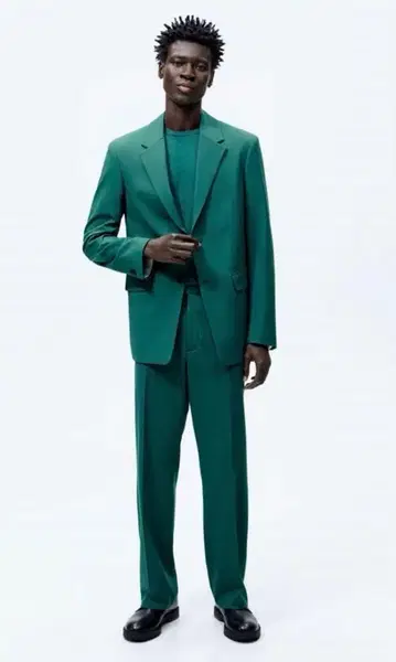 ZARA 그린 캐주얼 수트 세트 L 사이즈