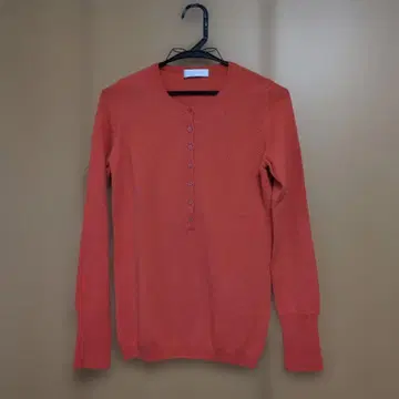 UNIQLO 캐시미어 긴팔 가디건 오렌지