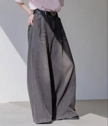 Anui 와이드 플레어 데님 블랙 G2 M 사이즈