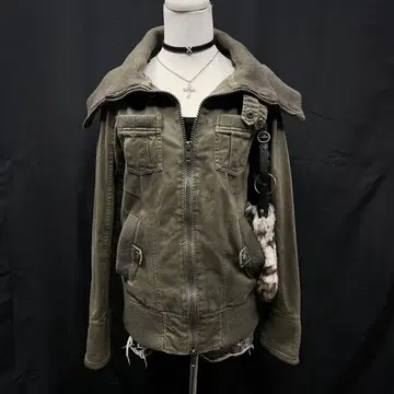 헤이세이 갸루 y2k 그런지 3way 밀리터리 자켓 기믹 포켓