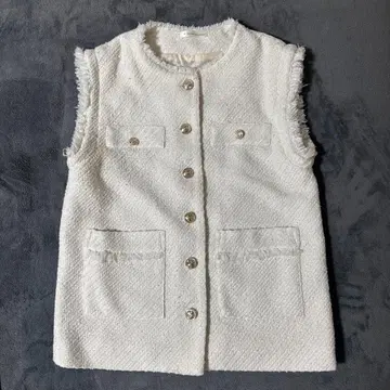 MAJESTIC LEGON 프린지 장식 화이트 베스트