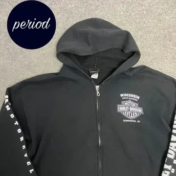 P2755 HARLEY DAVIDSON 스컬 해골 지퍼 후드티