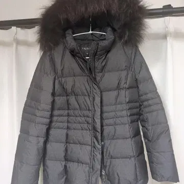INDIVI 퍼 달린 다운 자켓 그레이
