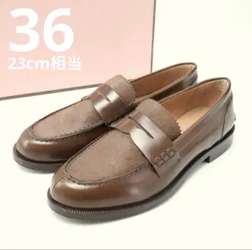 미사용품! GALERIE VIE 23cm 상당 이소재 가죽 로퍼