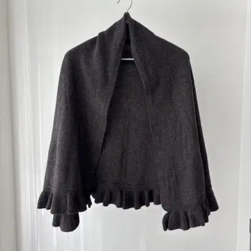 끌로에 다크 그레이 프릴 케이프 코트