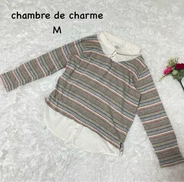 샹브르 드 샤름 [ M ] 스트라이프 패턴 긴팔 셔츠 레이어드 셔츠 코튼