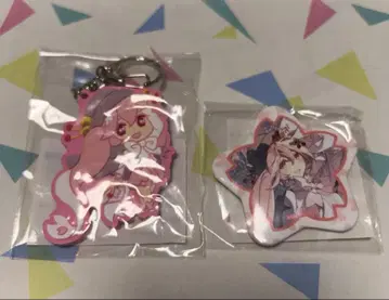 하츠네 미쿠 벚꽃미쿠 양면 러버 키링 캔뱃지 2개 세트
